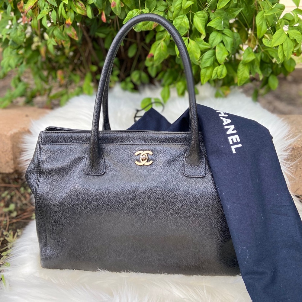 Chanel Caviar Black Leather Tote + Dustbag - Picture 1 of 15